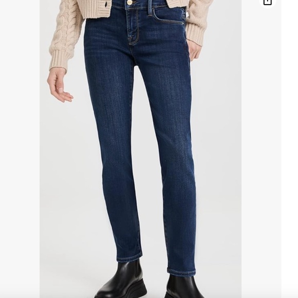 FRAME NWT Le Garcon Mid-Rise Straight Fit Dark wash jeans size 25 - Picture 2 of 10